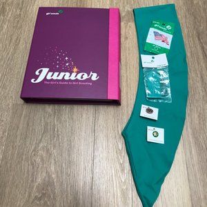 Girls Scouts Junior guide & sash with pins, patch